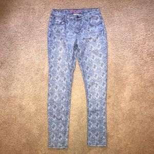 Red Camel Girls Blue And White Patterned Jeans